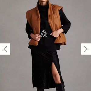 Anthropologie puffer vest NWT luggage brown color